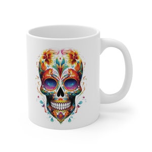 11oz  Día de los Muertos Inspired Artistic Coffee Mug #2 | Tea Cup | Day of the Dead | Skeleton | Skull | Mexican Folk Art | Folk Art