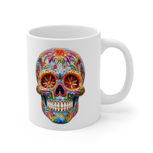11oz  Día de los Muertos Inspired Artistic Coffee Mug #8 | Tea Cup | Day of the Dead | Skeleton | Skull | Mexican Folk Art | Folk Art