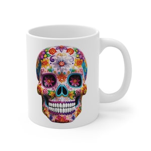 11oz  Día de los Muertos Inspired Artistic Coffee Mug #3 | Tea Cup | Day of the Dead | Skeleton | Skull | Mexican Folk Art | Folk Art