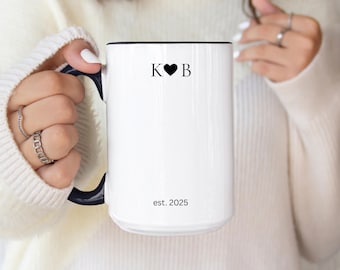 Personalized Mr and Mrs Coffee Mugs, Custom Newly Engaged Gift Mug, Engagement Gift, Wedding Gift for Couple, Custom Couple Coffee Mugs