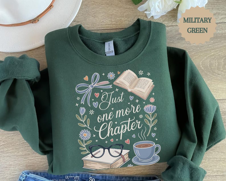 Just One More Chapter Sweatshirt, Book Lover Sweater, Bookish Sweatshirt, Book Lover Shirt, Bookworm Sweatshirt, Librarian Shirt, Book Club image 4