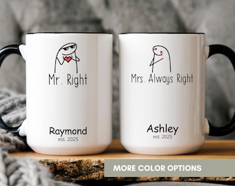 Personalized Mr And Mrs Mug, Custom Couple Mug, Anniversary Gift For Couple, Gift for Husband and Wife, Couple Gift Set, His and Hers Mug