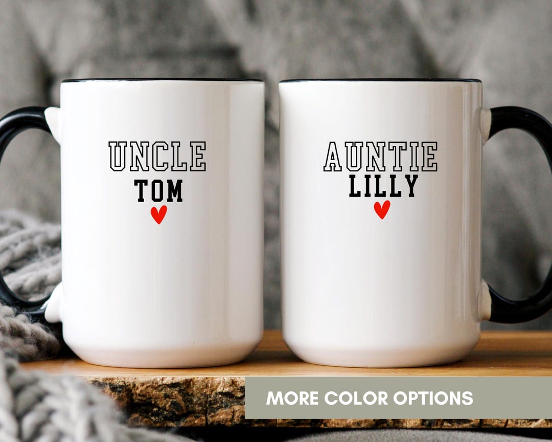 Personalized Aunt & Uncle Coffee Mug Set, Christmas Gift for Auntie ...