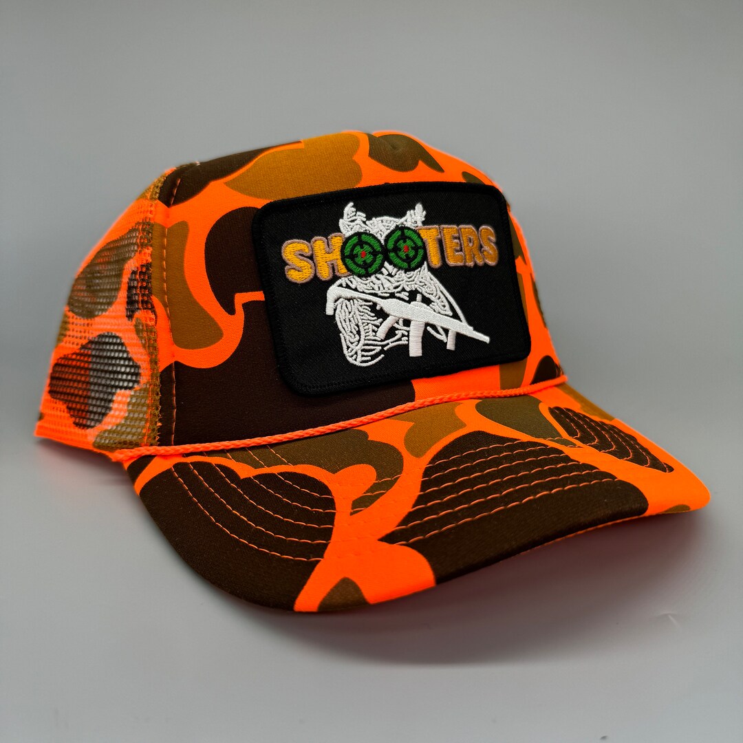 New Hunter Orange Camo Trucker Cap Hat High Crown Adjustable Snapback