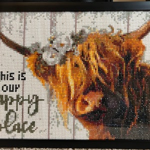 COMPLETED Highland Cow Diamond Painting 