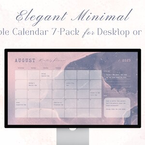 Elegant Minimal Monthly Calendar Template Pack, Editable Templates, Printable, Digital Calendar, Minimalist, Watercolor, Canva Template