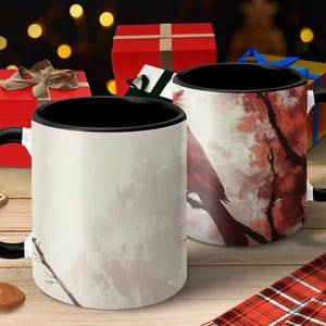 Beautiful Red Cardinal Mug, Nature Inspired Bird Artwork, Unique Gift For Bird Lovers, Artistic Coffee Mug, Tea Cup, Gift for Her Him