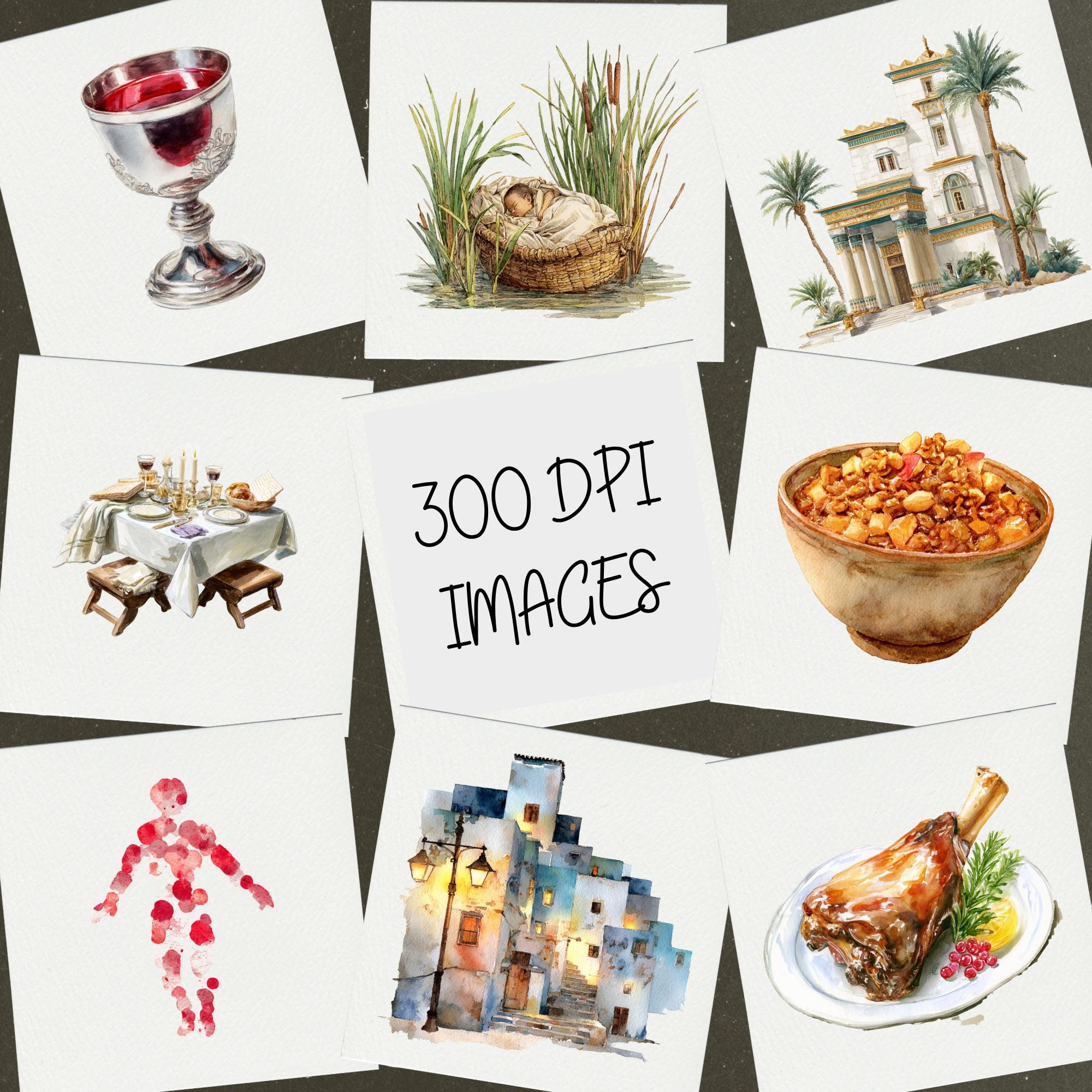 Passover Watercolor Clipart Bundle | Pesach Seder, Jewish Holiday (140 ...