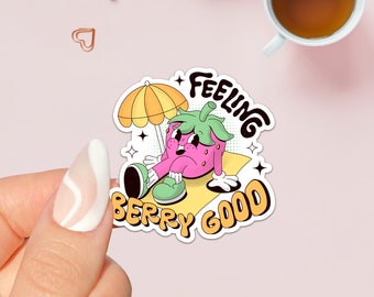 Feeling Good Stickers / Retro Inspirational Quote / Positive Motivational Quote / Mental Health Matters Stickers / Kindle Sticker
