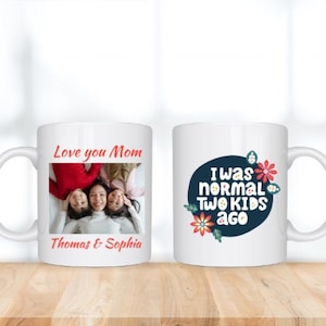 Personalized Mom Coffee Mug | Mother&#39;s Day Mug | Custom Photo Mug for Mom | Mothers Day Gift from Daughter,Son,Kids | Mom Birthday Gift