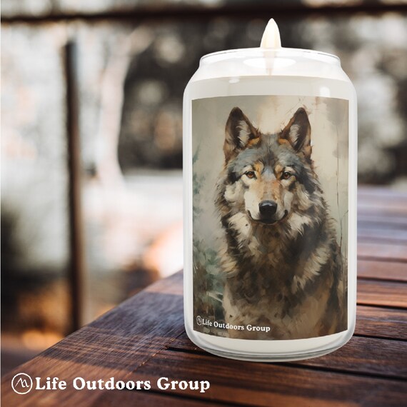 National Parks Candle Vanilla Bean Scent, Animal Lover Gift, Wolf