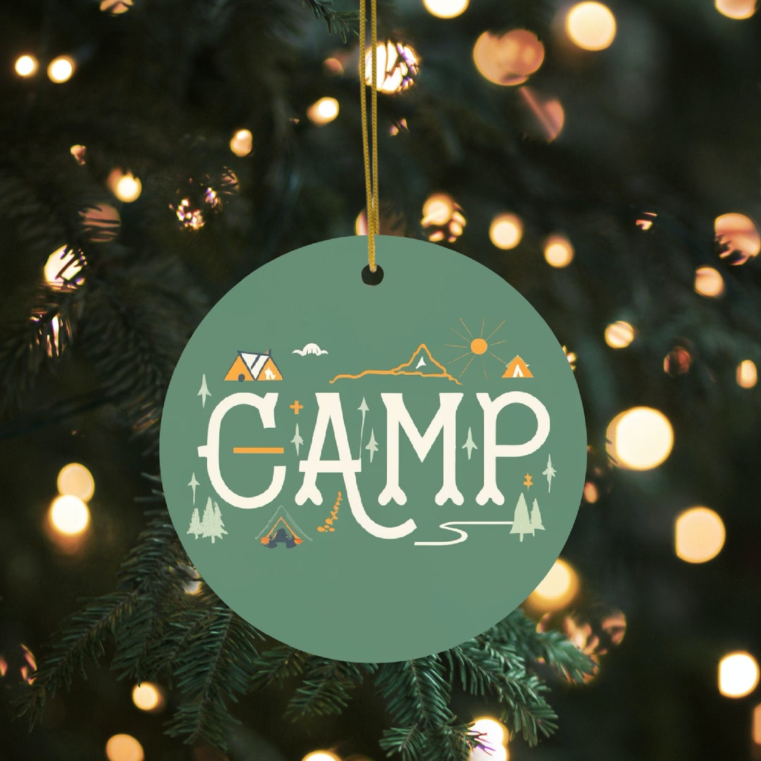 Camp Ornament, Camping Outdoorsy Ornament, Stocking Stuffer, Tent