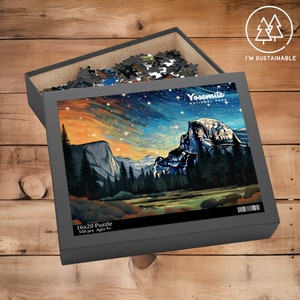 Yosemite National Park Half Dome Sunset 500-Piece Jigsaw Puzzle, National Park Gift, National Park Puzzle, Yosemite Gift, Outdoorsy Puzzle