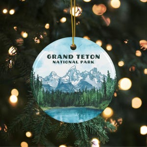 Grand Teton National Park Aquarell Ornament, National Park Geschenk, Grand Teton National Park Geschenk, Weihnachtsverzierung