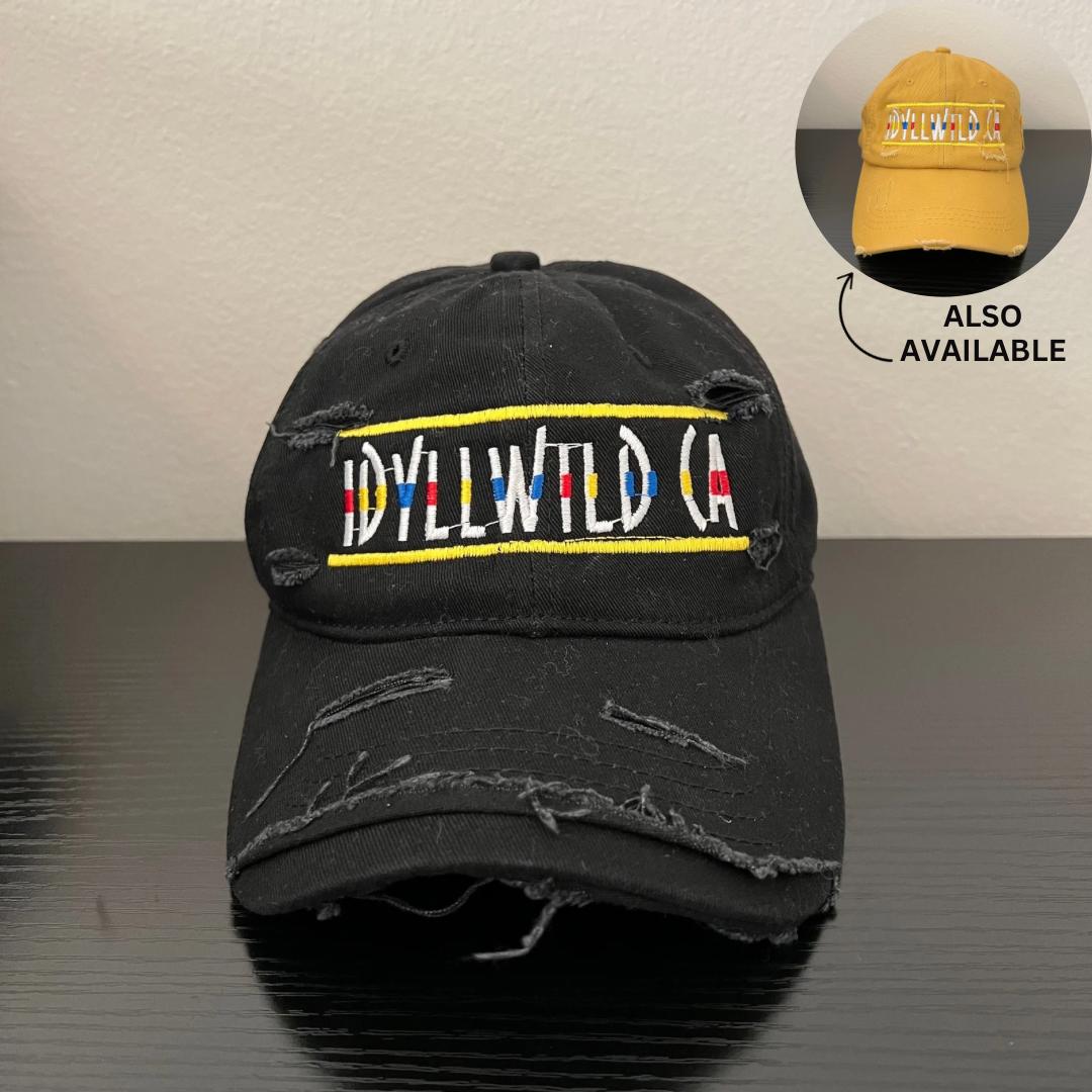 Vintage Distressed Yellow Mustard Black Hat — Adjustable  display picture 1