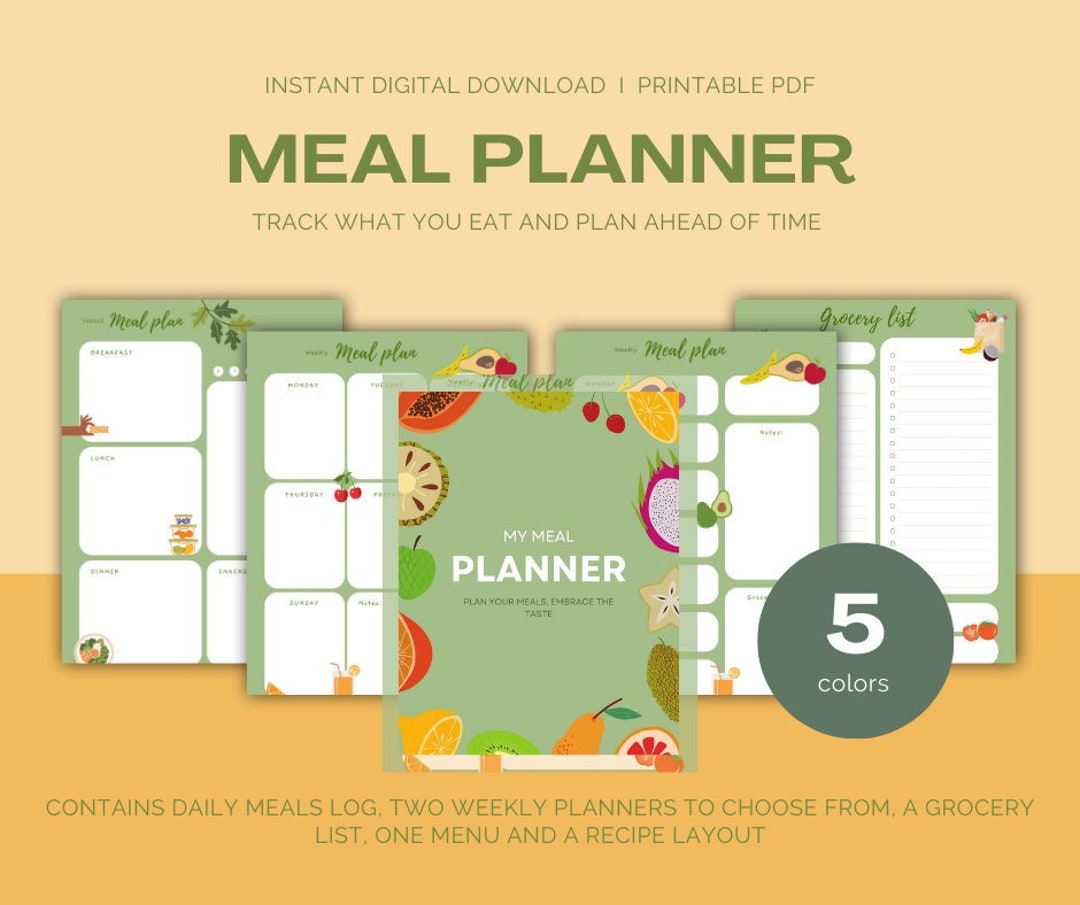 Digital Printable Meal Planner Templates Kit! Weekly & Daily Planners ...