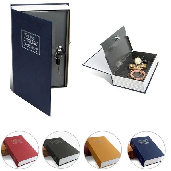 Safe Secret Stash Booksafe Savings Bank Key Box With Lock Simulated Book Safe Metal Box Dictionary Hollow Book Safe Diversion