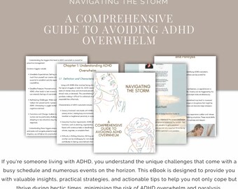 Ebook on Avoiding ADHD Overwhelm, Self-Help Tools, Focus Techniques, Mental Health Resource, Printable Guide