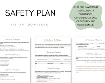 Suicide Prevention Safety Plan, Personalised Risk Assessment Tool, Mental Health Support Strategy