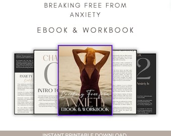 Break Free from Anxiety Workbook Set, Mental Health eBook, Overcome Depression Guide, English Language