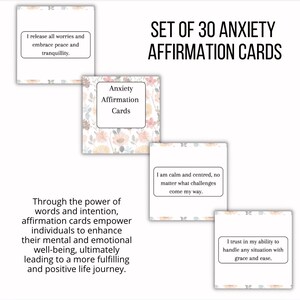 Mazzo di affermazioni quotidiane per l'ansia, carte di supporto per la salute mentale, strumento per le capacità di adattamento, set di carte per l'amor proprio, mazzo di affermazioni positive