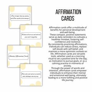 Positieve bevestigingskaarten voor angst, zelfzorg geestelijke gezondheid download, aanmoedigingskaart, empowermentcadeau