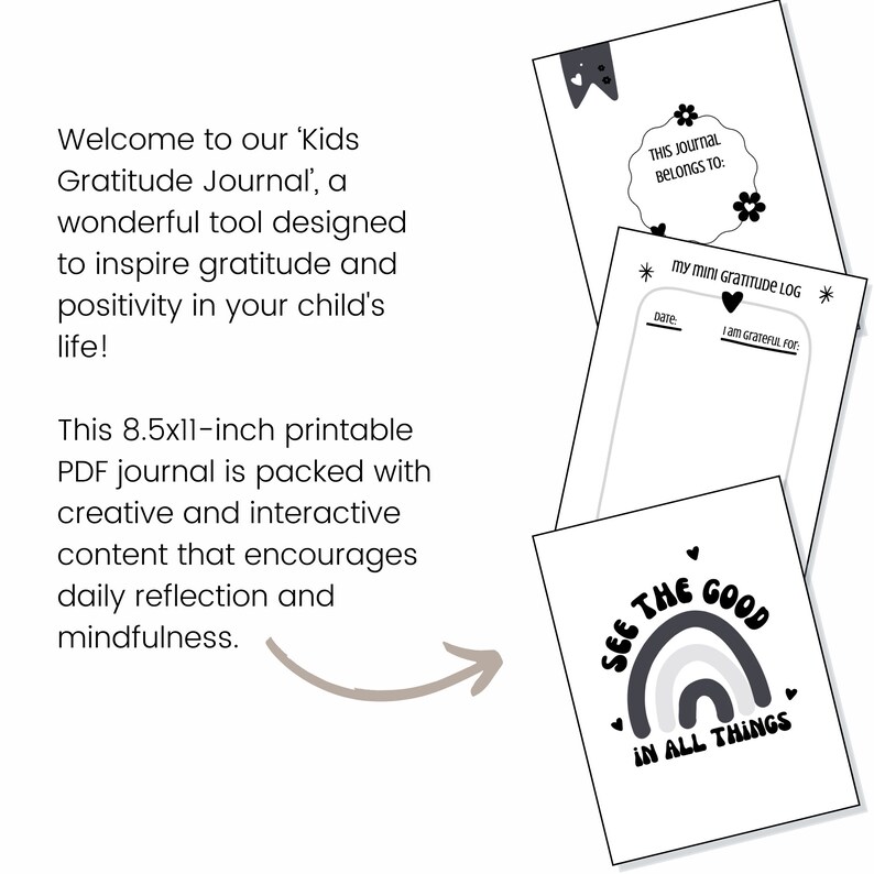 Gratitude Journal for Kids, Children's Daily Reflection Diary, Thankful