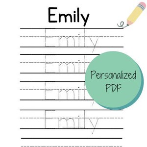 Personalized Name Writing Worksheet for Preschool and Kindergarten