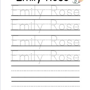 Personalized Name Writing Worksheet for Preschool and Kindergarten - Etsy