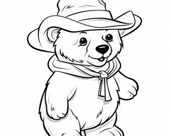 Livre de coloriage Brilliant Bears : 18 pages en niveaux de gris (PDF imprimable)