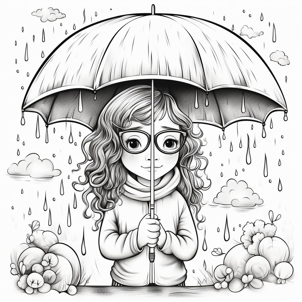 20 Rainy Day Coloring Book Pages, Coloring Pages for Kids and Adults