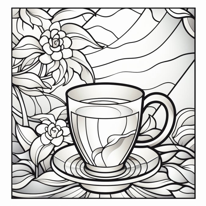 30 Coffee Coloring Book Pages, Coloring Pages for Kids and Adults ...