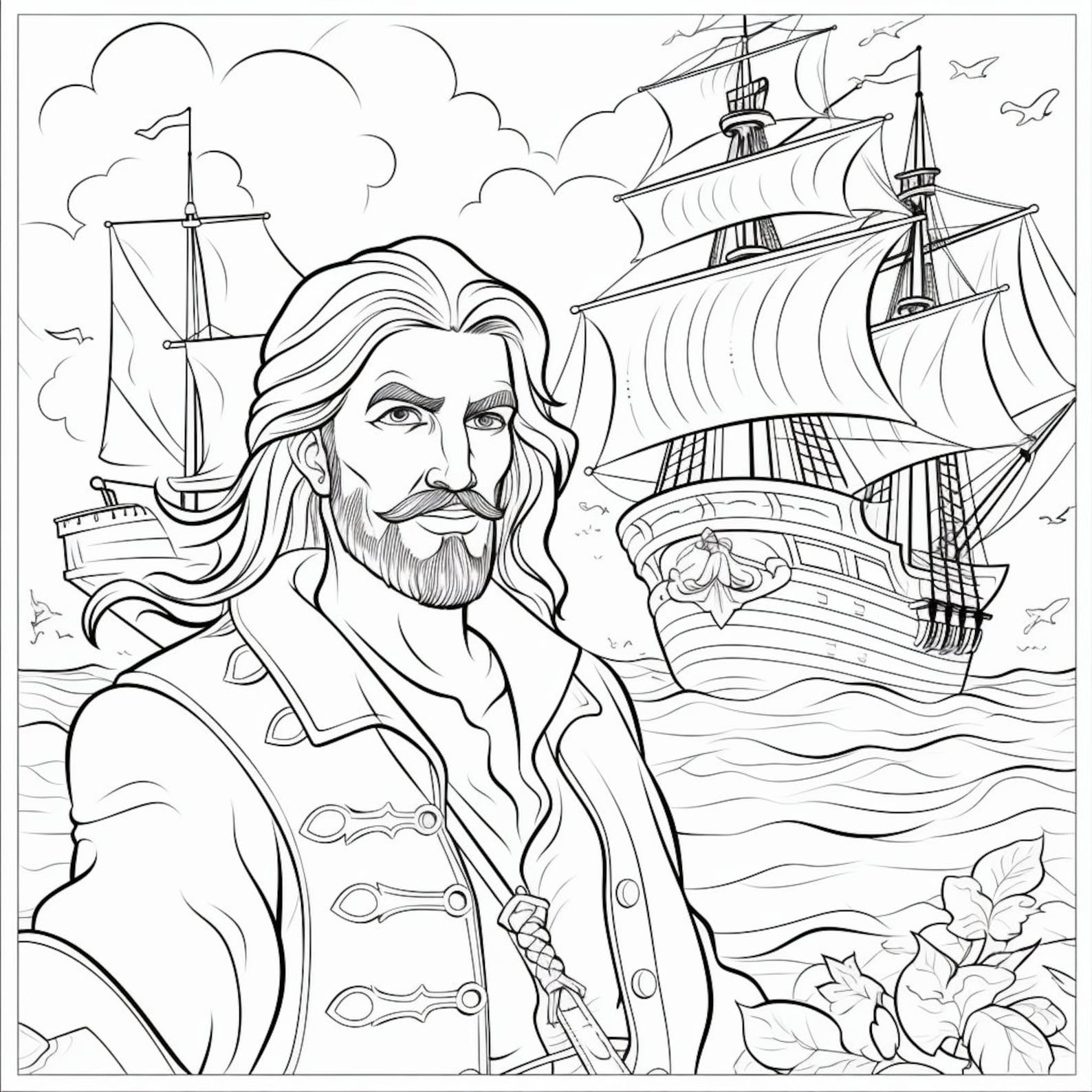 30 Pirate Coloring Book Pages, Coloring Pages for Kids and Adults ...