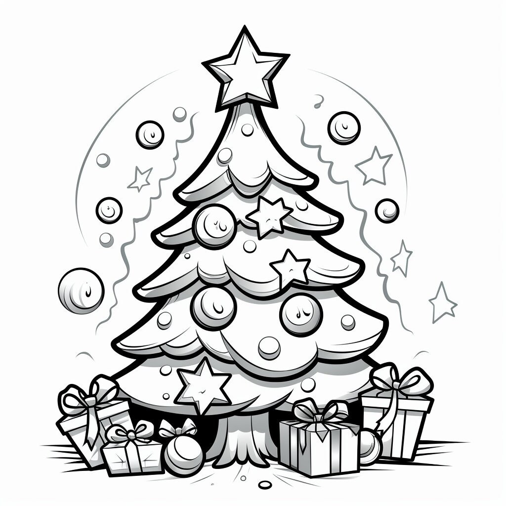 クリスマスぬり絵25枚：グレースケール印刷可能（PDFダウンロード） - Etsy 日本, image size:1024x1024