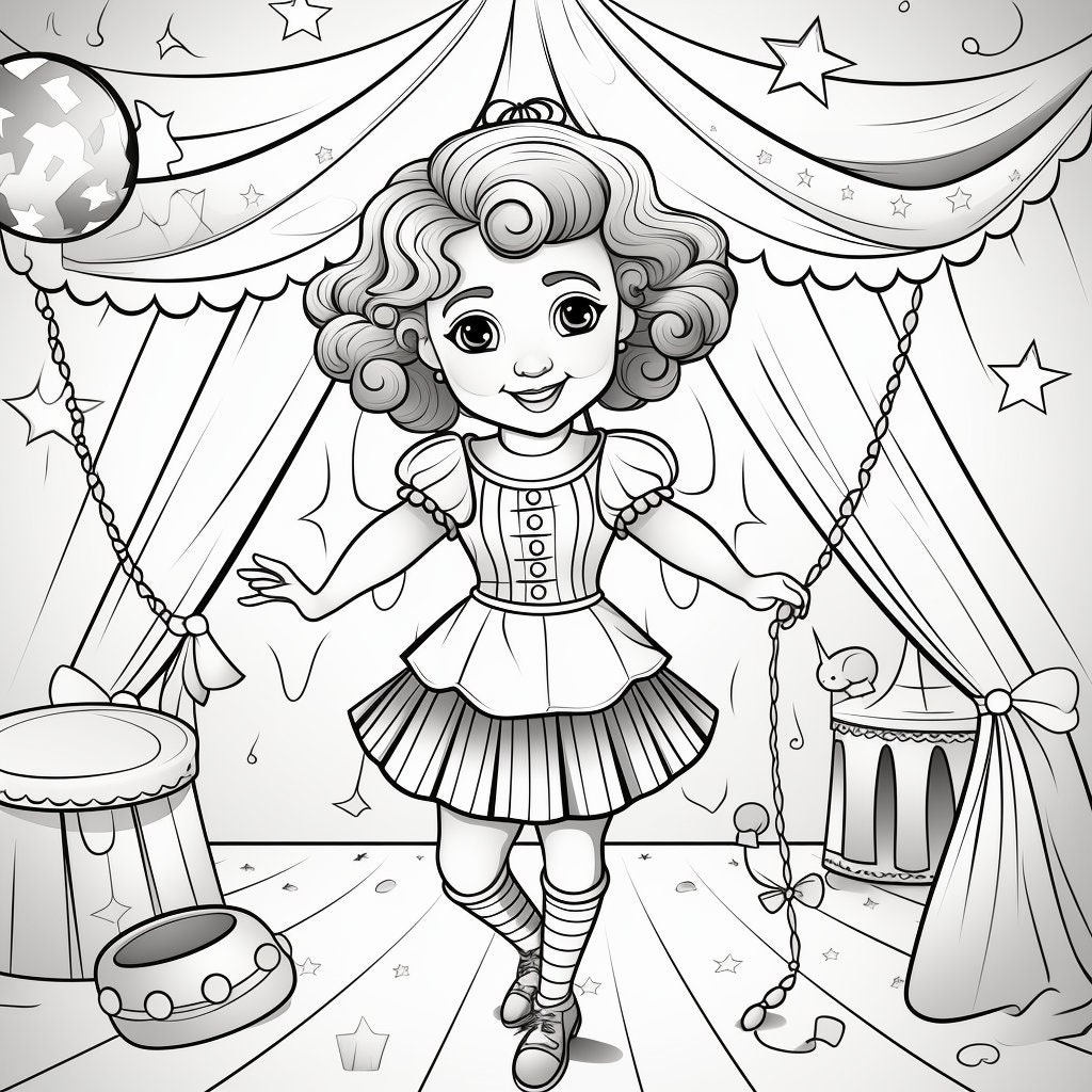 20 Circus Coloring Book Pages, Coloring Pages for Kids and Adults ...