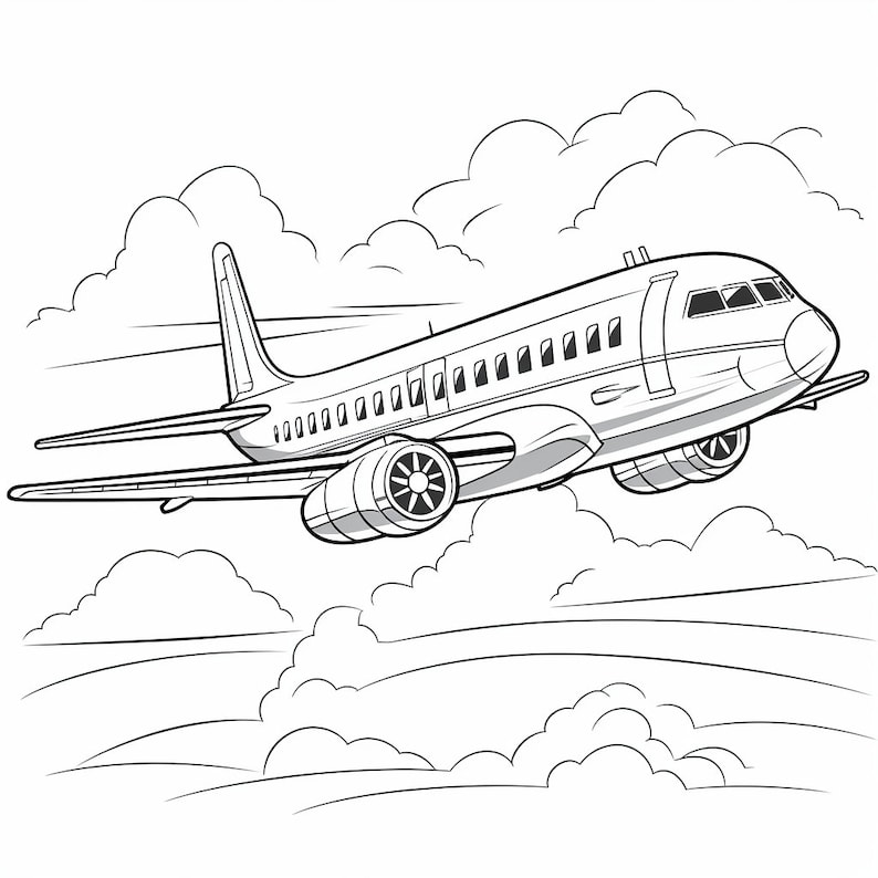 20 Plane Coloring Book Pages, Coloring Pages for Kids and Adults ...