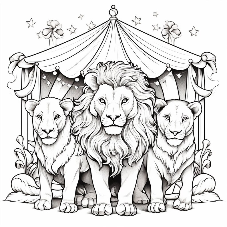 20 Circus Coloring Book Pages, Coloring Pages for Kids and Adults ...