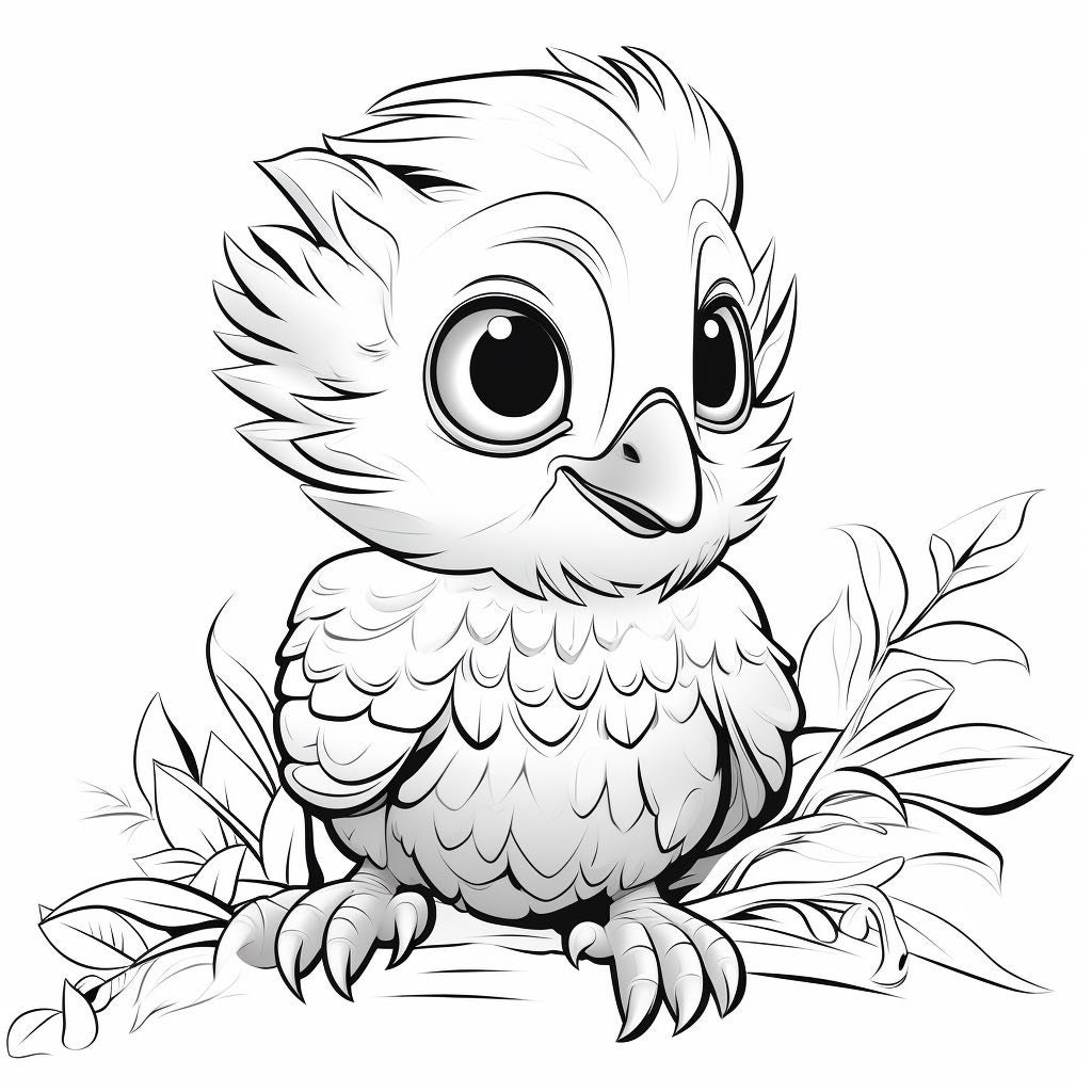 20 Baby Birds Coloring Book Pages, Coloring Pages for Kids and Adults