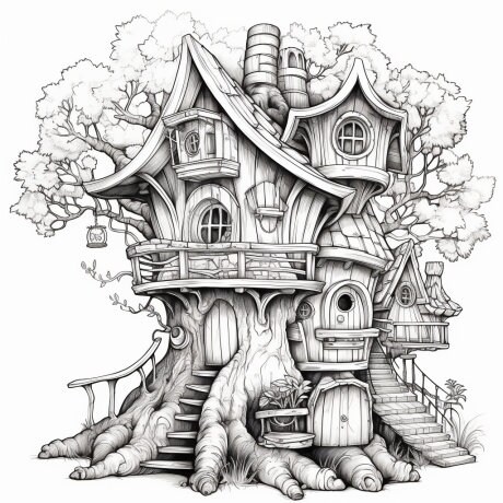 35 Cozy Cottage Coloring Book Pages, Coloring Pages for Kids and Adults