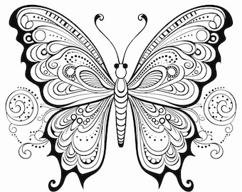 Butterfly Coloring Book Pages: 22 Printable Designs (PDF Download)