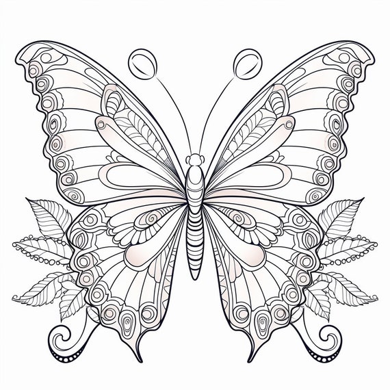 Papillons Spiroglyphics Coloring Book: 40 Spiral Coloring Pages Of  Beautiful Butterflies For Coloring And Having Fun