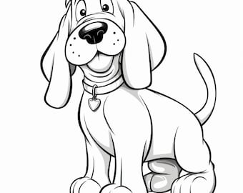 フレンドリーな犬のぬり絵：漫画犬のぬり絵40ページ（PDF印刷可能）