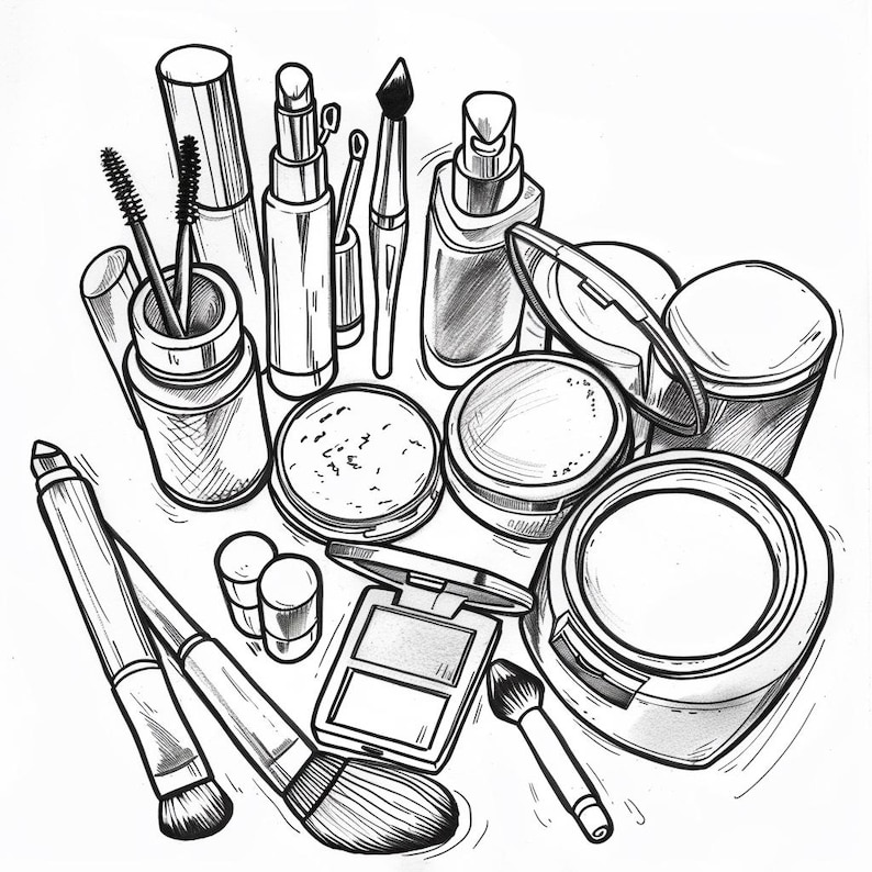 25 Girly Glam Coloring Book Pages, Coloring Pages for Kids and Adults