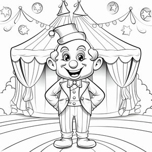 20 Circus Coloring Book Pages, Coloring Pages for Kids and Adults ...