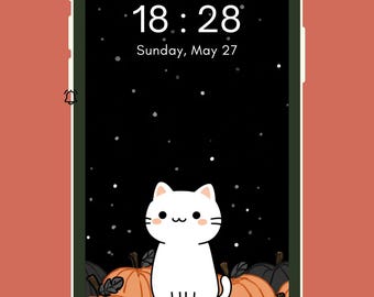 Fondos de pantalla de gatitos con temática otoñal para iPhone y Android, 8 lindos fondos de pantalla de gatitos con temática otoñal