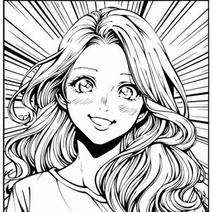 40 Anime Coloring Book Pages, Coloring pages for kids and adults, Grayscale, PDF Printable, Digital download
