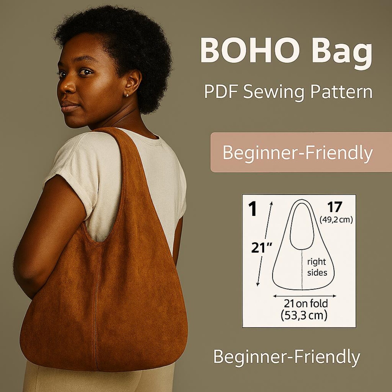 BOHO Bag PDF Sewing Pattern – Beginner-friendly Shoulder & Crossbody ...