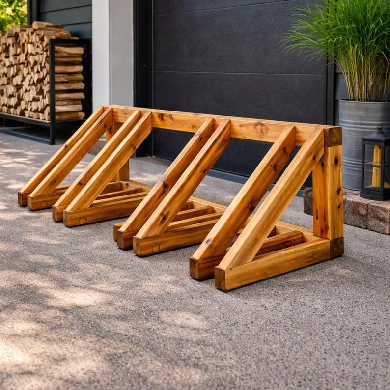 Timber Cycle Rack DIY Wooden Bike Rack Plans PDF | Bike Stand Woodworking Project ...