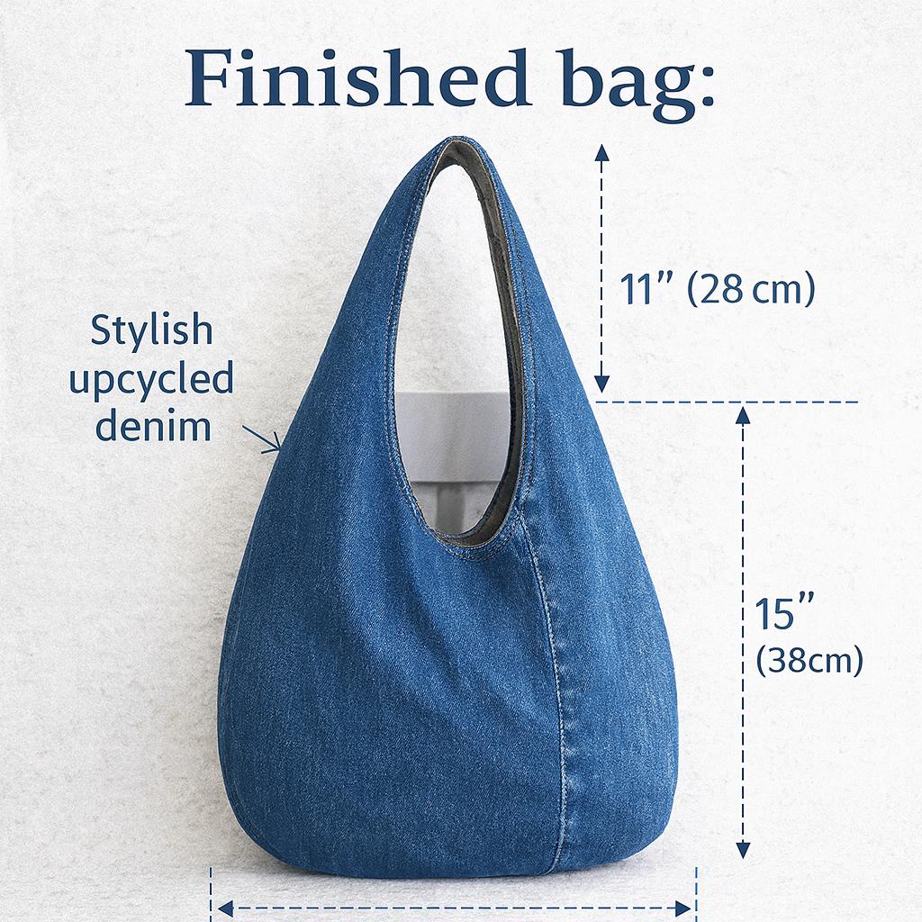 Boho Bag Sewing Pattern PDF – Upcycled Denim Hobo Bag – Printable A4 ...