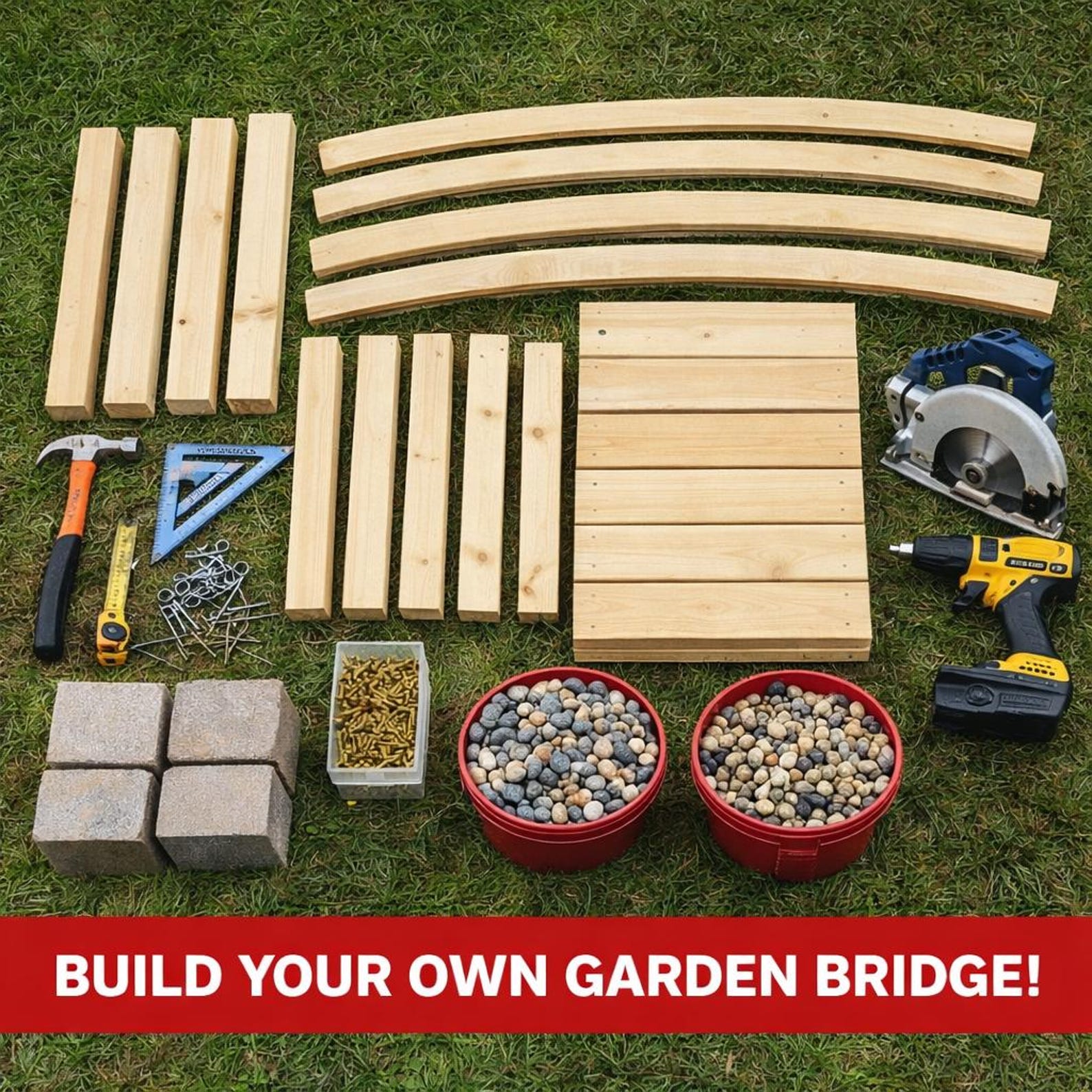 DIY Wooden Garden Bridge | Rustic Outdoor Decor | Decorative Backyard ...